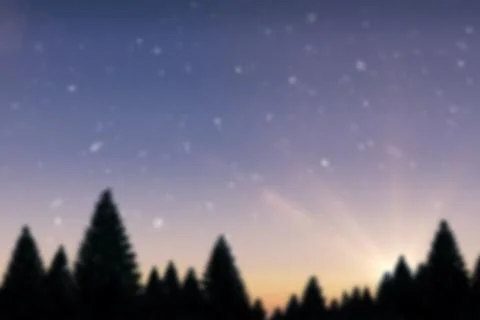 Pine tree silhouette is blending into glowing twilight sky gradient, flat design イラスト素材