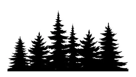 Pine tree silhouette vector concept Stock Illustration