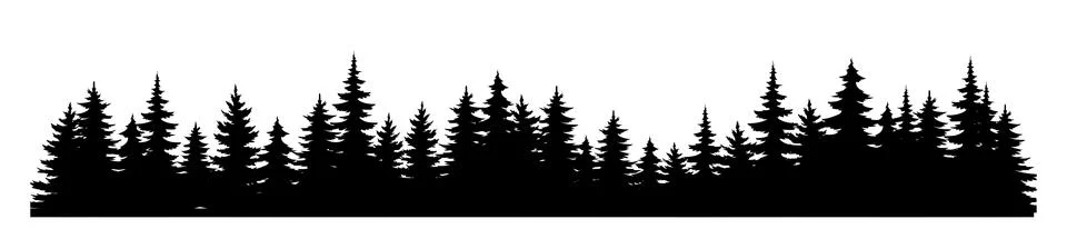 Pine tree silhouette vector concept Stock Illustration