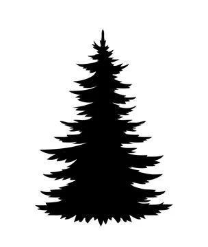 Pine tree silhouette vector concept Stockillustratie