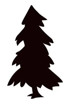 Pine tree silhouette vector Illustrazione stock
