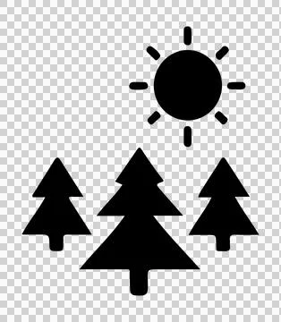 Pine tree silhouette vector, Pine tree icon vector 스톡 일러스트