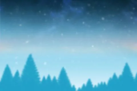 Pine tree silhouettes are stretching across flat design forest clearing under Stock Illustration