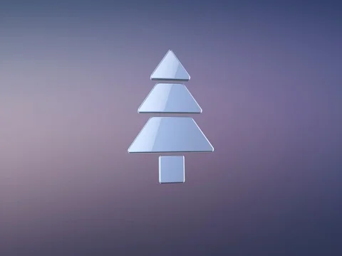 Pine Tree Silver 3d Icon Video stock 69806293