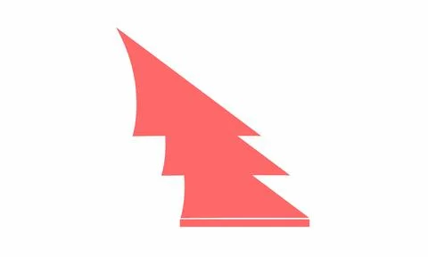 Pine tree simple logo pink color. Illustrazione stock