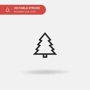 Pine Tree Simple vector icon. Illustration symbol design template for web mob Stock Illustration