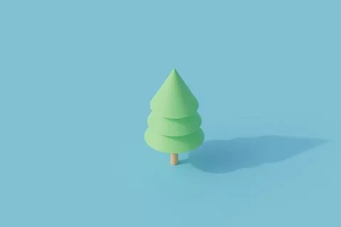Pine tree single isolated object. 3d render illustration Stock Illustration