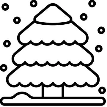 Pine tree with snow icon, Christmas related vector illustration 스톡 일러스트