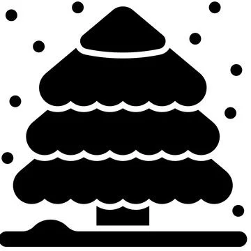 Pine tree with snow icon, Christmas related vector illustration Illustrazione stock
