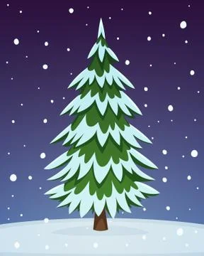 Pine Tree in Snow Stock-Illustration