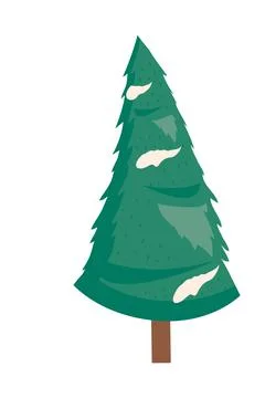 Pine tree with snow Stock Illustration