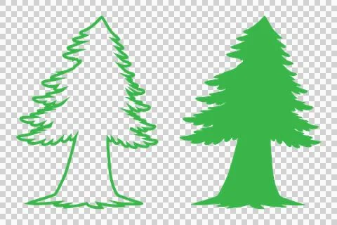 Pine tree vector icon isolated on white background 스톡 일러스트
