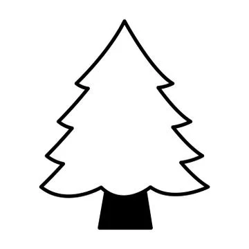 Pine tree on white background Stock Illustration