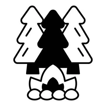 Pine Trees Dualtone Icon Stock Illustration