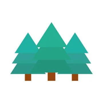 Pine trees forest botanic nature flat icon style 스톡 일러스트