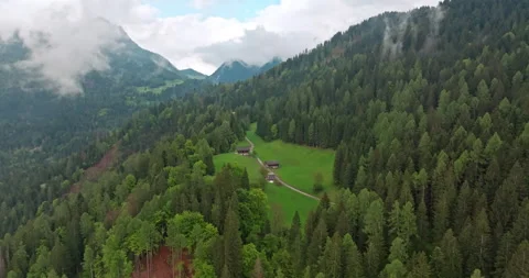 Pine Trees Growing on Mountain Ranges Amidst Clouds 스톡 동영상 283472811