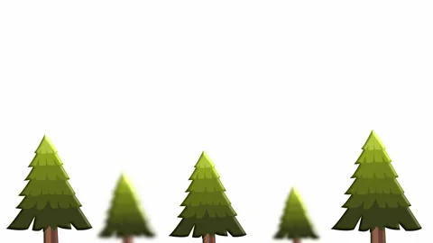Pine trees growing on simple bright white background Stock Footage 321551055
