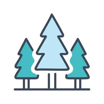 Pine trees illustration. Illustration of three pine trees, representing nat.. 스톡 일러스트