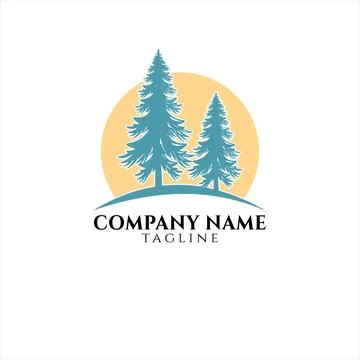 Pine trees logo design vector illustration Stock Illustration