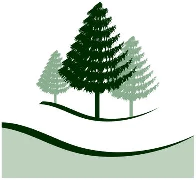 Pine Trees Logo Stock Illustration