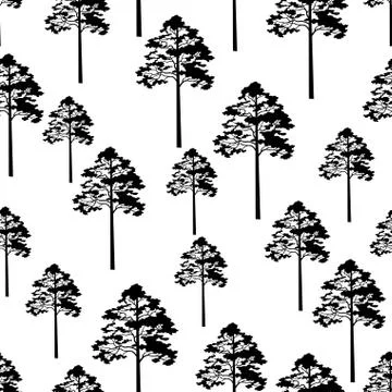 Pine Trees Seamless Stock Illustration