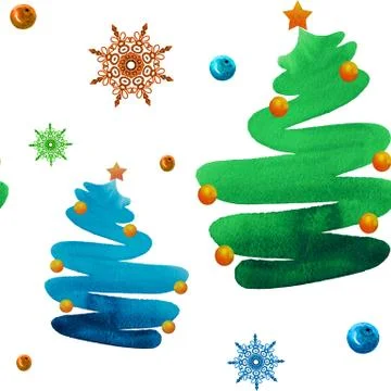 Pine Trees Seamless Pattern for fabric texture or wrapping paper. Stock Illustration