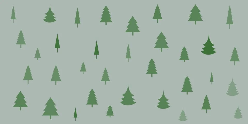 Pine Trees Texture - Vector Background Design Illustrazione stock