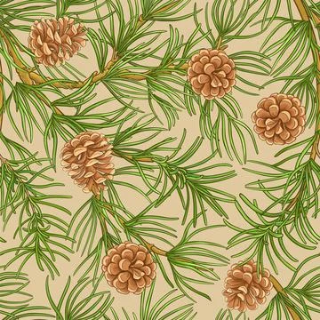 Pine vector pattern Stock Illustration