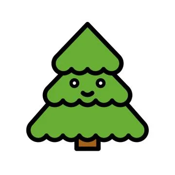 Pine vector, Spring season filled icon editable stroke Illustrazione stock