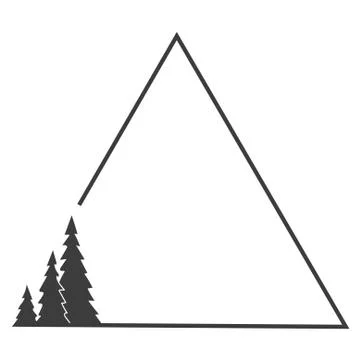 Pine vector trees inscribed in a triangle. Stock Illustration