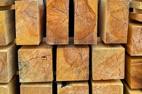 Pine wood blocks Stock Photos