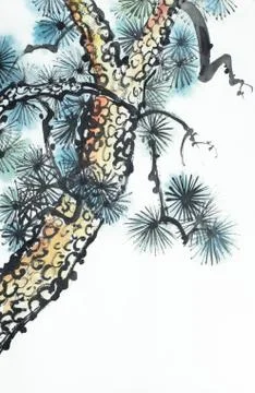 Pine wood with light background Stock Illustration