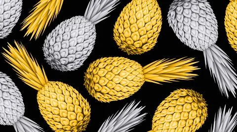 Pineapple 3d abstract. Tropical. Exotic fruit. 3d plastic pineapple. Stock-Illustration