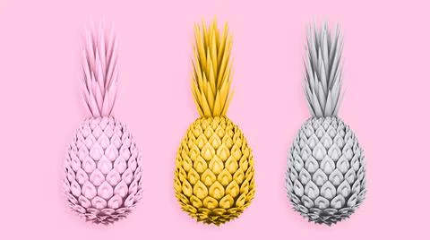 Pineapple. 3d rendering. Tropical. Exotic fruit. 3d illustration. Stock-Illustration