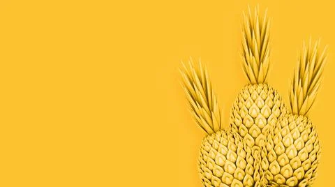Pineapple. 3d rendering. Tropical. Exotic fruit. 3d illustration. Ilustração Stock