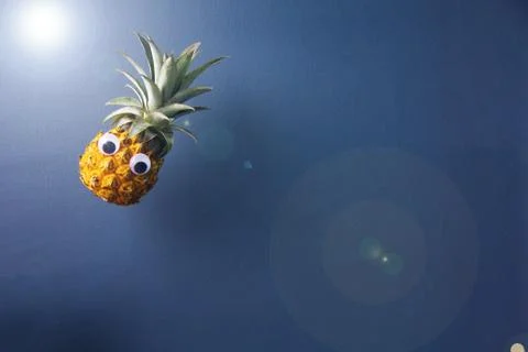 Pineapple in the air makes feel magic Stock Photos