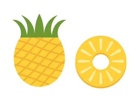 Pineapple ananas icon in flat style. Tropical summer fruit vector illustrat.. Stock Illustration