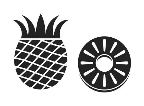 Pineapple ananas icon in flat style. Tropical summer fruit vector illustrat.. Stock Illustration