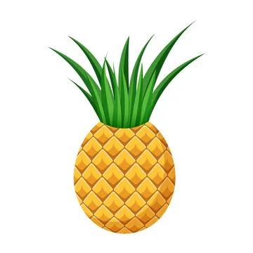 Pineapple ananas icon in flat style. Tropical summer fruit vector illustrat.. Stock Illustration