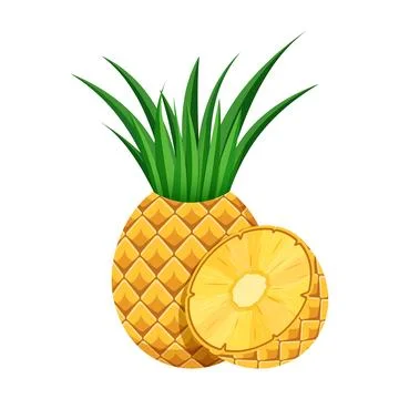 Pineapple ananas icon in flat style. Tropical summer fruit vector illustrat.. Stock Illustration