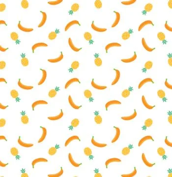 Pineapple  and banana pattern seamless. summer  VECTOR TEXTURE, WALLPAPER Stock Illustration