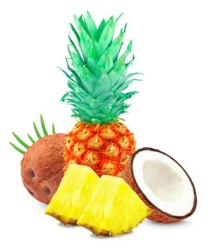Pineapple and coconut Stock Photos
