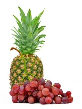 Pineapple and grape Stock Photos