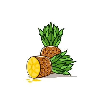 Pineapple and half illustration Stock Illustration