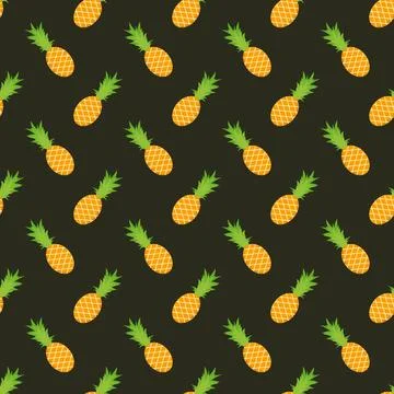 Pineapple and hearts seamless pattern background. Illustrazione stock