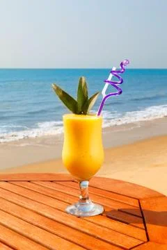 Pineapple and mango juice Stock Photos