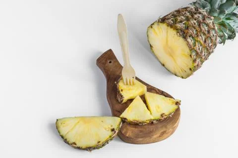 Pineapple and pineapple slices Stock Photos