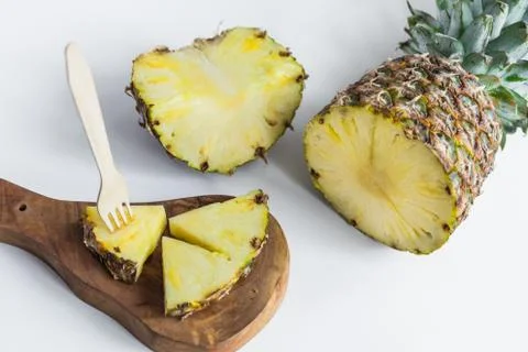 Pineapple and pineapple slices Stock Photos