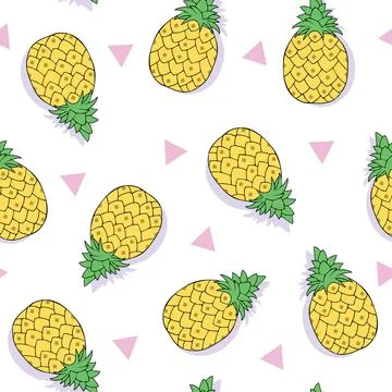 Pineapple and triangle seamless pattern Stock Illustration