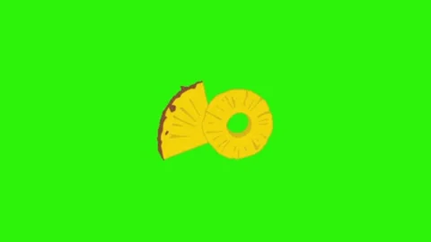 Pineapple animation on green background Vidéo 330216327